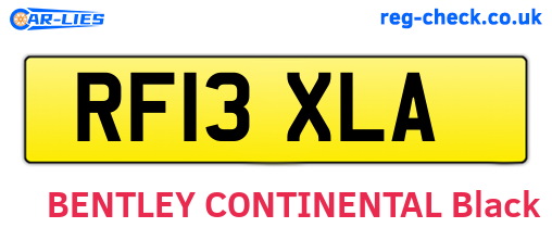 RF13XLA are the vehicle registration plates.