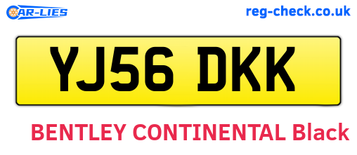 YJ56DKK are the vehicle registration plates.