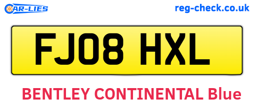 FJ08HXL are the vehicle registration plates.