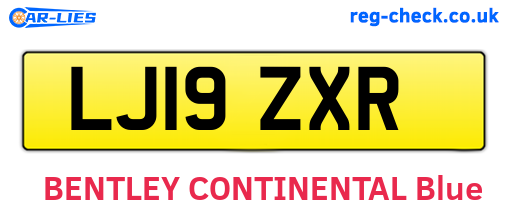 LJ19ZXR are the vehicle registration plates.