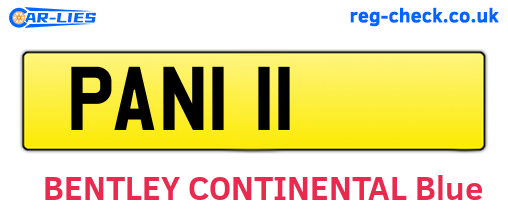 PAN111 are the vehicle registration plates.