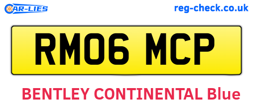 RM06MCP are the vehicle registration plates.