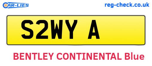 S2WYA are the vehicle registration plates.