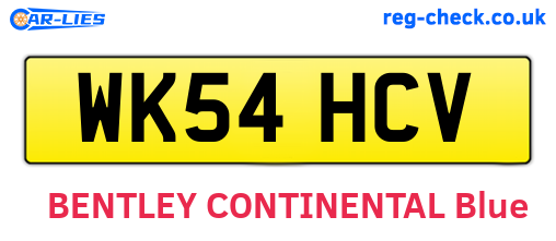 WK54HCV are the vehicle registration plates.