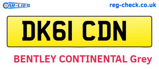 DK61CDN are the vehicle registration plates.