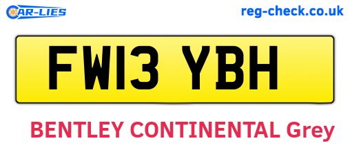 FW13YBH are the vehicle registration plates.