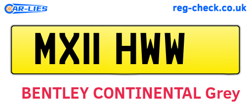 MX11HWW are the vehicle registration plates.