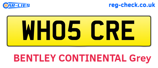 WH05CRE are the vehicle registration plates.