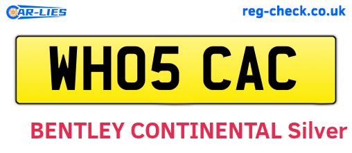 WH05CAC are the vehicle registration plates.