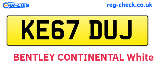 KE67DUJ are the vehicle registration plates.