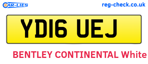 YD16UEJ are the vehicle registration plates.