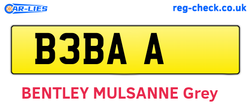 B3BAA are the vehicle registration plates.