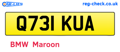 Q731KUA are the vehicle registration plates.