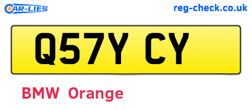 Q57YCY are the vehicle registration plates.