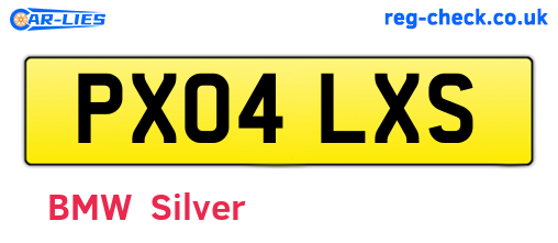 PX04LXS are the vehicle registration plates.