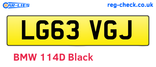 LG63VGJ are the vehicle registration plates.