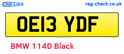OE13YDF are the vehicle registration plates.