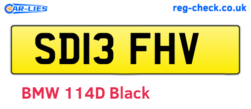 SD13FHV are the vehicle registration plates.