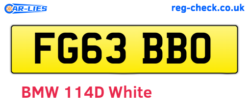 FG63BBO are the vehicle registration plates.