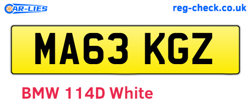 MA63KGZ are the vehicle registration plates.