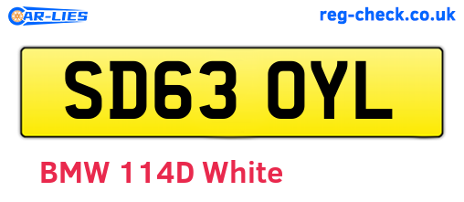 SD63OYL are the vehicle registration plates.