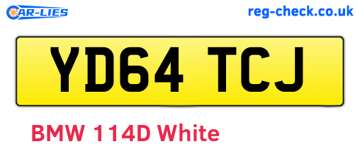 YD64TCJ are the vehicle registration plates.