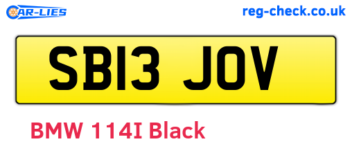 SB13JOV are the vehicle registration plates.