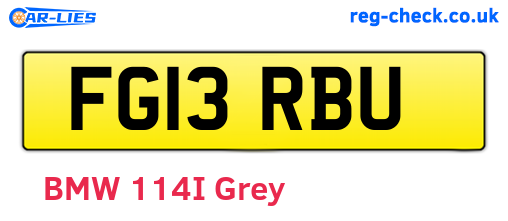 FG13RBU are the vehicle registration plates.