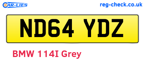 ND64YDZ are the vehicle registration plates.