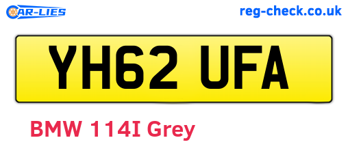 YH62UFA are the vehicle registration plates.