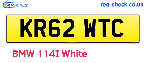 KR62WTC are the vehicle registration plates.