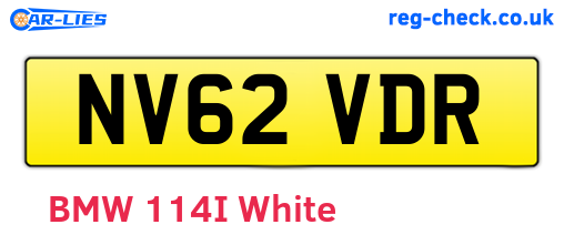 NV62VDR are the vehicle registration plates.
