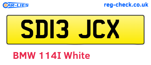 SD13JCX are the vehicle registration plates.