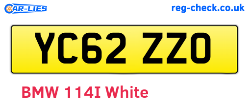 YC62ZZO are the vehicle registration plates.