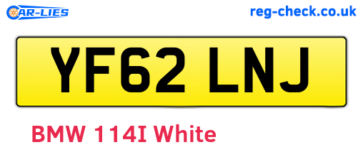 YF62LNJ are the vehicle registration plates.