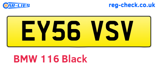 EY56VSV are the vehicle registration plates.