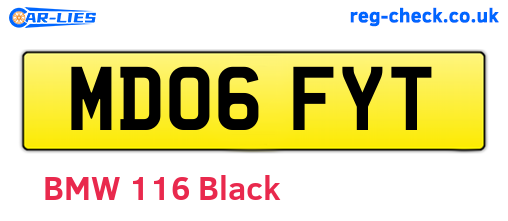 MD06FYT are the vehicle registration plates.