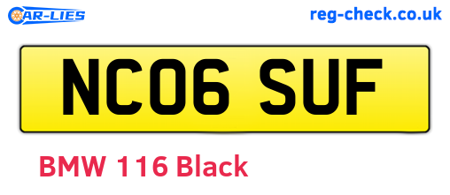 NC06SUF are the vehicle registration plates.