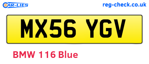 MX56YGV are the vehicle registration plates.