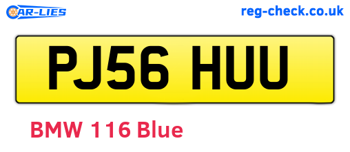 PJ56HUU are the vehicle registration plates.