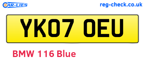 YK07OEU are the vehicle registration plates.