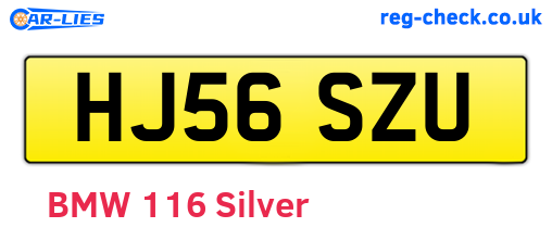 HJ56SZU are the vehicle registration plates.