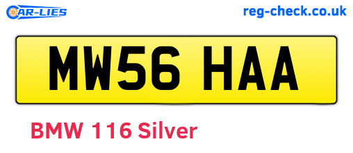 MW56HAA are the vehicle registration plates.