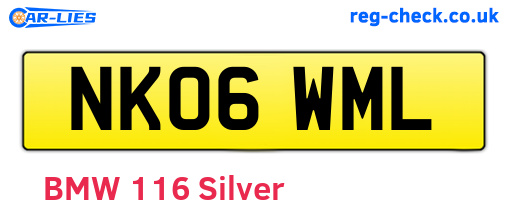 NK06WML are the vehicle registration plates.