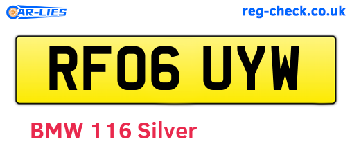RF06UYW are the vehicle registration plates.