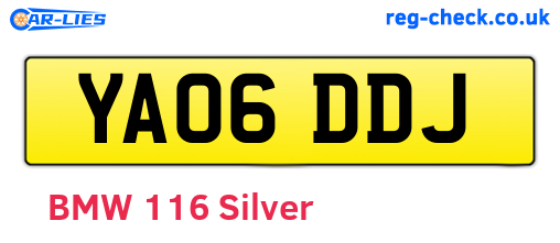 YA06DDJ are the vehicle registration plates.