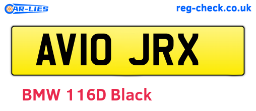 AV10JRX are the vehicle registration plates.