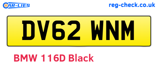 DV62WNM are the vehicle registration plates.