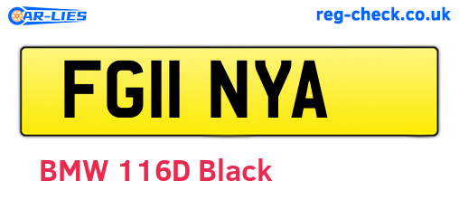 FG11NYA are the vehicle registration plates.
