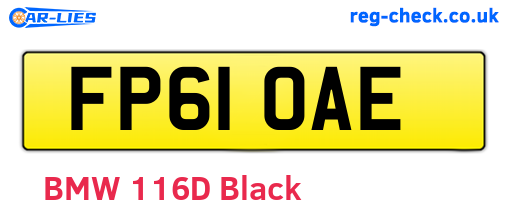FP61OAE are the vehicle registration plates.